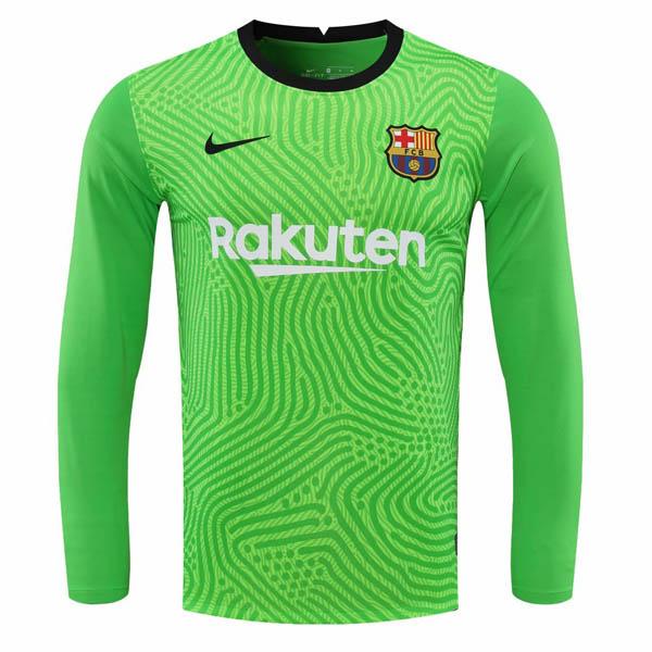 maglia fc barcelona manica lunga portiere verde 2020-21