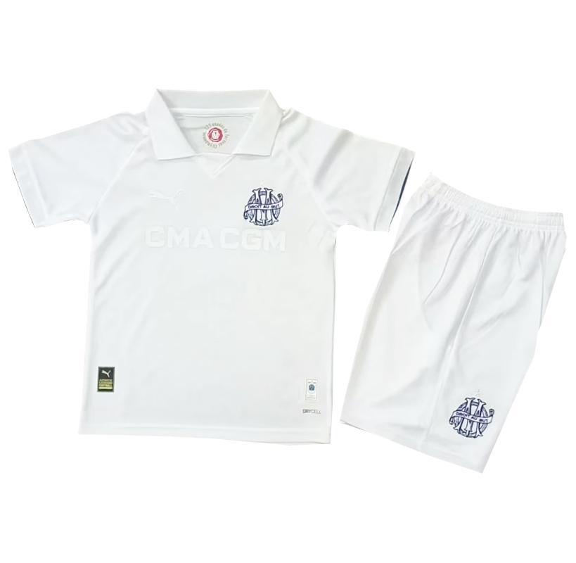 maglia marseille bambino anniversario bianco 2024-25